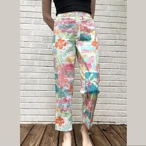 Lilly Pulitzer Y2K Tropical Printed Cropped Pants